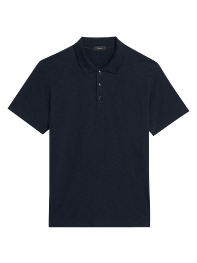 Shop Theory Men's Bron Cotton Polo Shirt In Eclipse