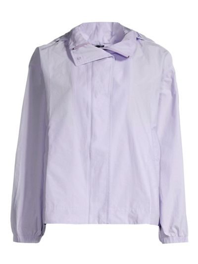 Shop Eileen Fisher Women's Cotton & Nylon Hooded Jacket In Wisteria