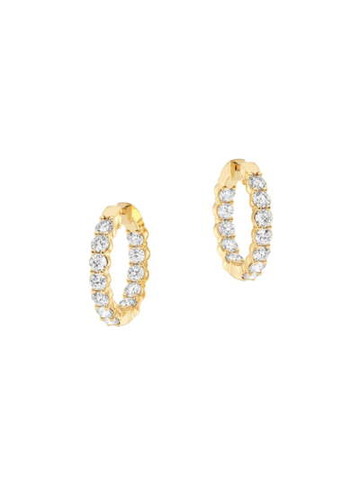 Shop Saks Fifth Avenue Women's 14k Yellow Gold & 6 Tcw Lab-grown Diamond Inside-out Hoop Earrings