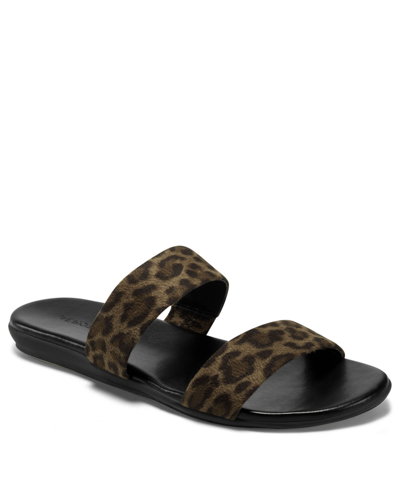 Shop Aerosoles Women's Clovis Banded Slide Sandals Women's Shoes In Leopard Microfiber