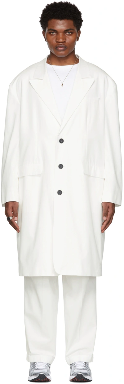 Shop Lu'u Dan Ssense Exclusive Off-white 90's Tailored Coat
