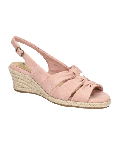 Shop Bella Vita Women's Cheerful Espadrille Wedge Sandals In Blush Linen Print