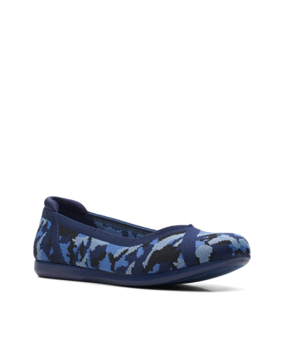 Shop Clarks Women's Cloudsteppers Carly Wish Ballet Flats In Navy Camo