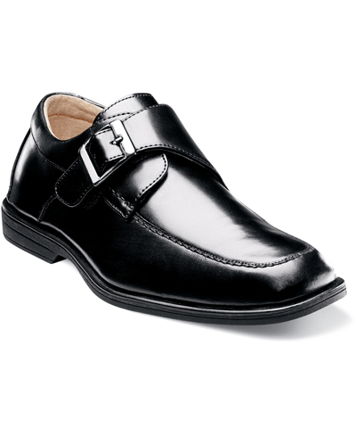 Shop Florsheim Toddler Boys Reveal Jr. Moc Toe Monk Strap Oxford Shoes In Black