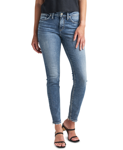 Shop Silver Jeans Co. Women's Suki Mid Rise Curvy Fit Slim Skinny Jeans In Indigo