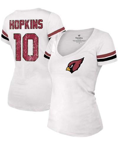 Shop Fanatics Women's Deandre Hopkins White Arizona Cardinals Name Number V-neck T-shirt