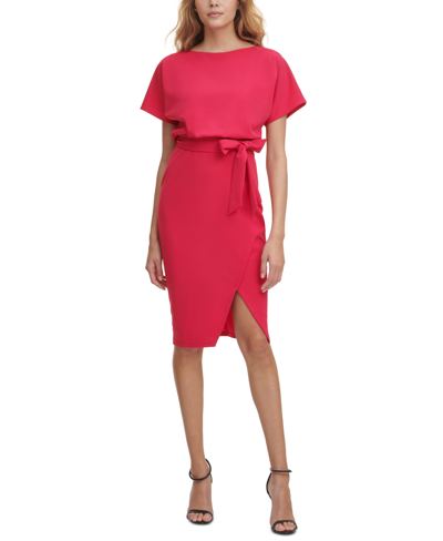 Shop Kensie Blouson Wrap Dress In Cherry Blossom