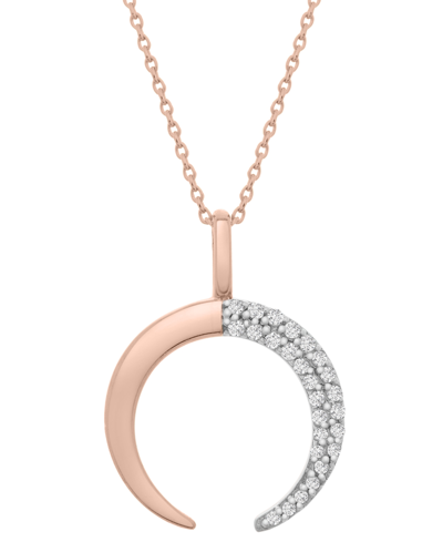 Wrapped Diamond Crescent Moon 20" Pendant Necklace (1/10 Ct. T.w.) In 14k Gold Or 14k Rose Gold, Created For In Rose Gold
