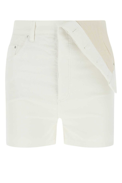 Shop Y/project Logo Patch Denim Shorts In White