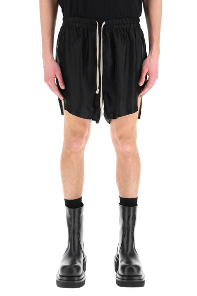Shop Rick Owens Drawstring Phleg Shorts In Black