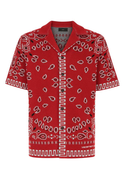 Shop Alanui Bandana Printed Buttoned Shirt In Red