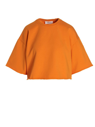 Shop Sportmax Crewneck Cropped Sweatshirt In Orange