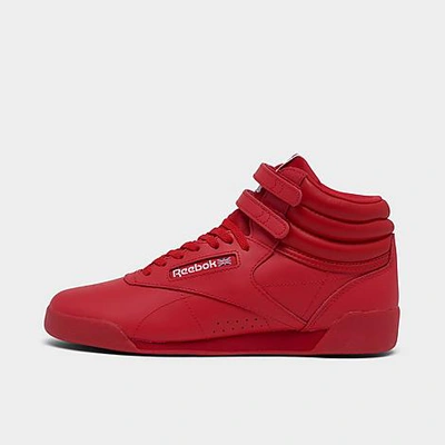 Shop Reebok Girls' Big Kids' Freestyle Hi Casual Shoes In Vector Red/vector Red/footwear White