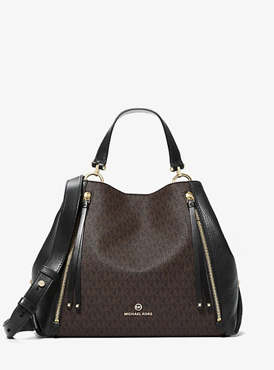 Michael michael kors hot sale brooklyn small leather satchel
