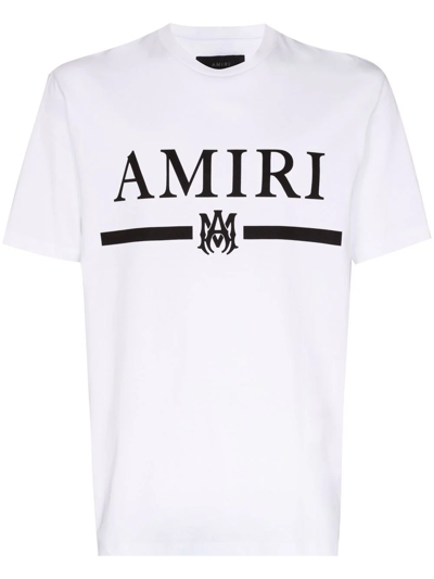Shop Amiri Ma Bar Cotton T-shirt In Weiss