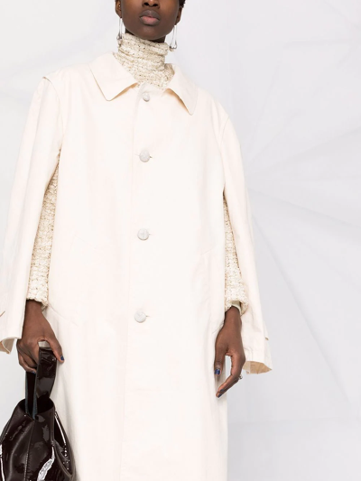 Maison Margiela Single-breasted Trench In Nude