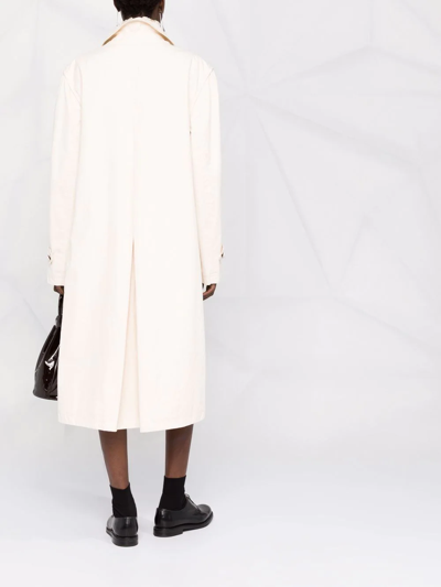 Shop Maison Margiela Single-breasted Midi Coat In Nude