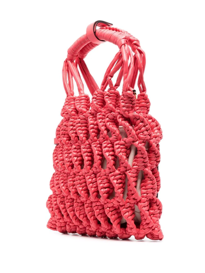 Shop Etro Small Interwoven Tote Bag In Rosa