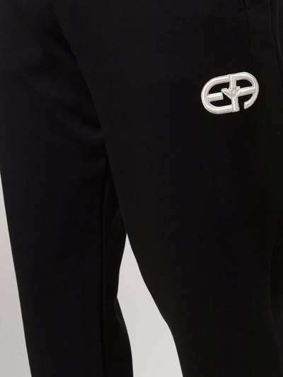 Shop Emporio Armani Logo-embroidered Track Pants In Schwarz