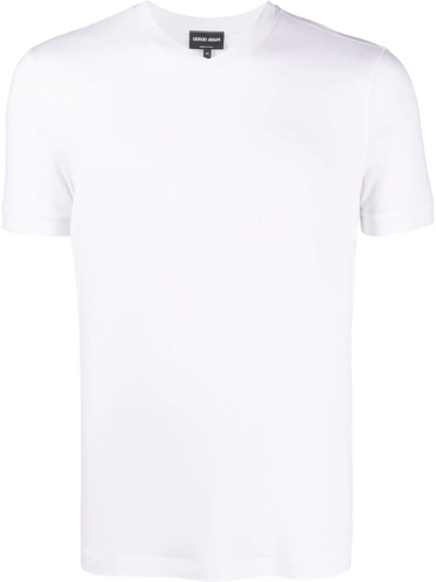 Shop Giorgio Armani V-neck T-shirt In Weiss
