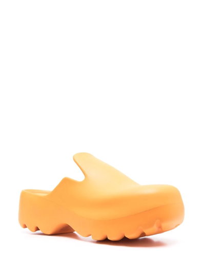Shop Bottega Veneta Flash Ridged-sole Clogs In Orange