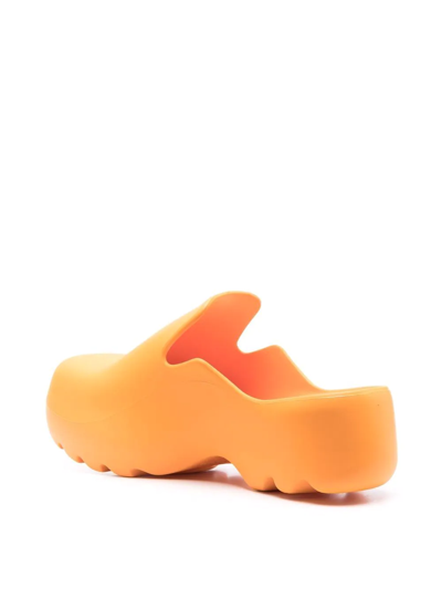 Shop Bottega Veneta Flash Ridged-sole Clogs In Orange