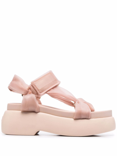 Shop Agl Attilio Giusti Leombruni Platform Strappy Sandals In Rosa