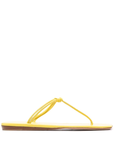 Shop Dorothee Schumacher Thong-strap Leather Sandals In Gelb