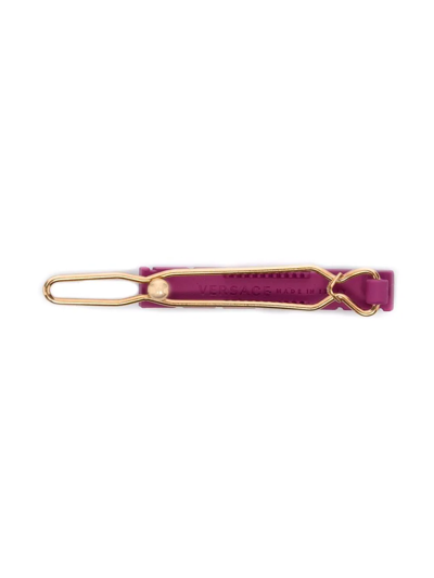 Shop Versace Logo Hair Pin In Violett