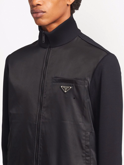 Shop Prada Re-nylon Bomber Jacket In Schwarz