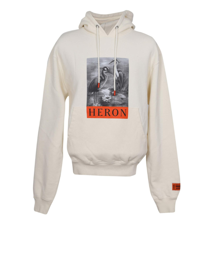 Shop Heron Preston Hooded Sweatshirt With Print In White