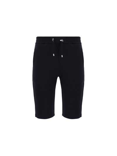Shop Balmain Bermuda Shorts In Noir/blanc