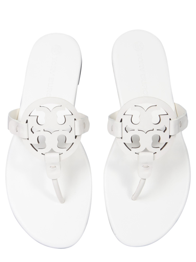 Shop Tory Burch Miller Thong Sandals In Bianco