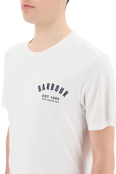Shop Barbour Logo T-shirt In White