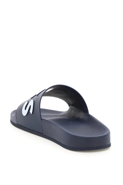 Shop Hugo Boss Slippers With Logo In Blue