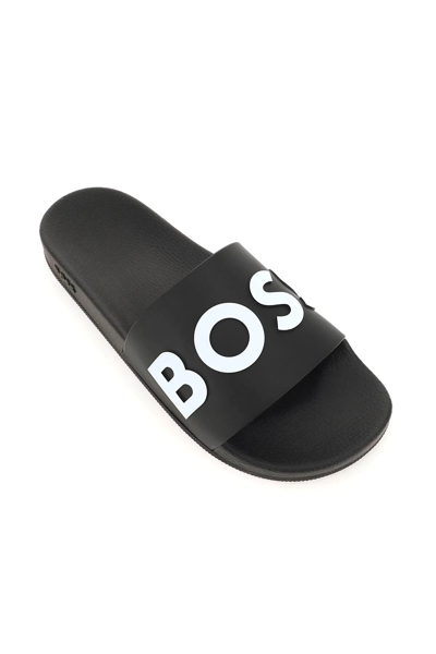 Hugo Boss Boss Boss Slippers With Logo In Black | ModeSens