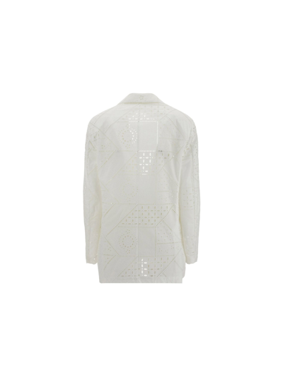 Shop Msgm Women's White Other Materials Outerwear Jacket