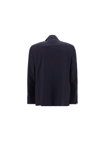 Shop Prada Men's Blue Other Materials Outerwear Jacket