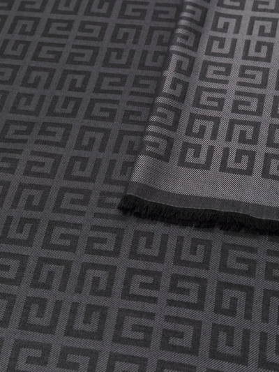 Shop Givenchy Monogram-print Scarf In Grey
