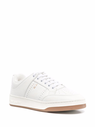 Saint Laurent Leather Sneakers In White