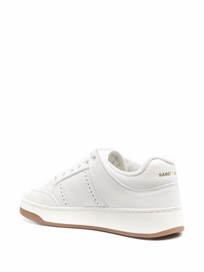 Saint Laurent Leather Sneakers In White
