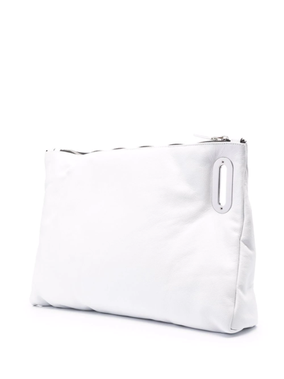 Shop Vic Matie Katrin Leather Clutch Bag In Weiss
