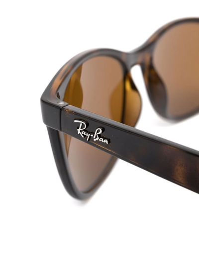 Ray Ban Tortoise Square-frame Sunglasses In Braun