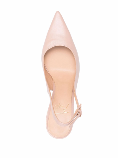 Shop Roberto Festa Sling-back Leather Mules In Nude
