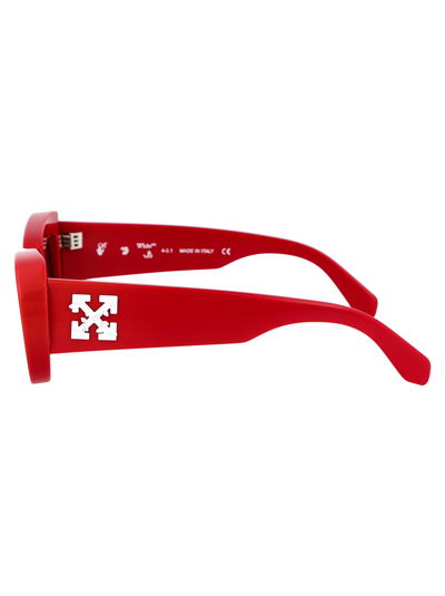 Shop Off-white Sunglasses In 2507 Red Dark Grey