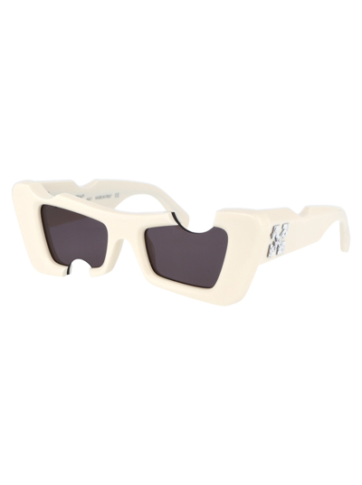 Shop Off-white Sunglasses In 0107 White Dark Grey
