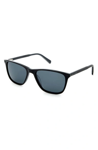 Shop Ted Baker 54mm Rectangle Sunglasses In Black