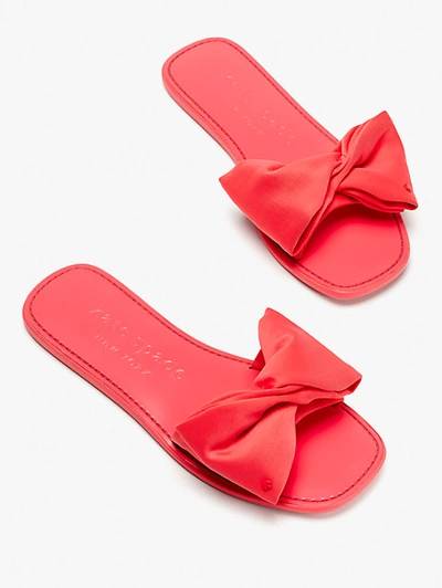 Shop Kate Spade Bikini Bow Slide Sandals In Mandala Pink