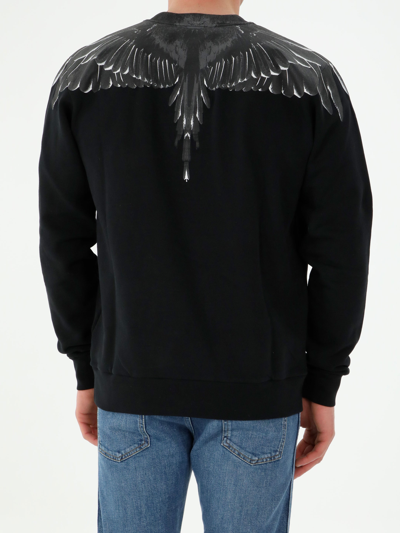 Shop Marcelo Burlon County Of Milan Wings Black Sweatshirt In Black/grey