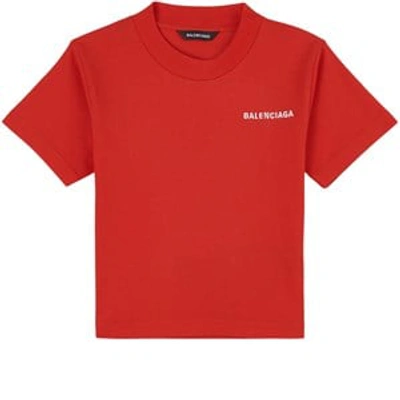Shop Balenciaga Red Branded T-shirt